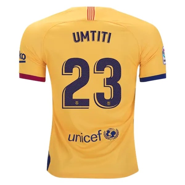 Camiseta Barcelona NO.23 Umtiti 2ª Kit 2019 2020 Amarillo